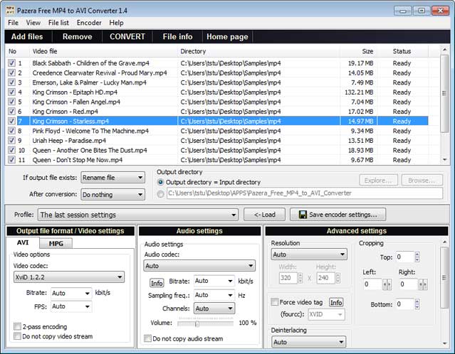 Pazera Free MP4 to AVI Converter